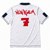 Three Lions Football Jersey back flatlay on white background
