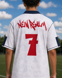 Back view of the Three Lions Football Jersey showing New Realm graphic and number 7