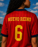 Back view of the Roja Football Jersey showing Nuevo Reino graphic and number 6